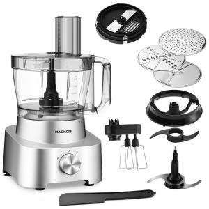 Processador de Alimentos Multifuncional 3.3L em Aço Inoxidável com Acessórios, 1000W, 110v, MAGICCOS FP406, Prateado