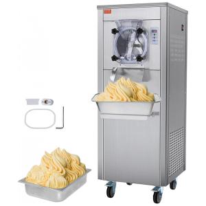 Máquina de Sorvete Hard Serve Comercial VEVOR Prata Monosabor 6L Cilindro Rodas 1780W Modelo BQL-128YH