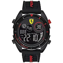 Relógio masculino de quartzo forza com pulseira de silicone, 22 modelo, FERRARI 0830743, Preto
