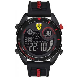 Relógio masculino de quartzo forza com pulseira de silicone, 22 modelo, FERRARI 0830743, Preto