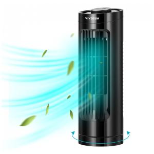 Ventilador de Mesa sem Lâmina com 3 Velocidades, Oscilações de 70, Portátil e Compacto, 110V, VIVOSUN 13, Preto