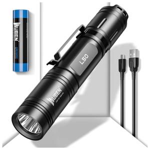 Lanterna LED WUBEN 1200 Lúmens USB 5 Modos de Iluminação à Prova D Água Prata Suave