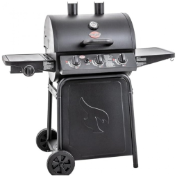 Churrasqueira a Gás Char-Griller Grillin Pro 3 Burner em Preto com 40.800 BTU, Grades de Ferro Fundido e Racks de Aquecimento