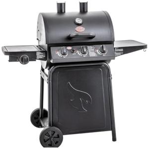 Churrasqueira a Gás Char-Griller Grillin Pro 3 Burner em Preto com 40.800 BTU, Grades de Ferro Fundido e Racks de Aquecimento