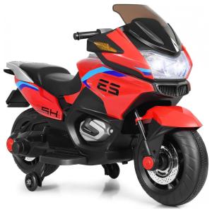 Moto Elétrica Infantil Olakids Bateria 12V 3 Rodas com Luzes e Sons USB, Vermelha