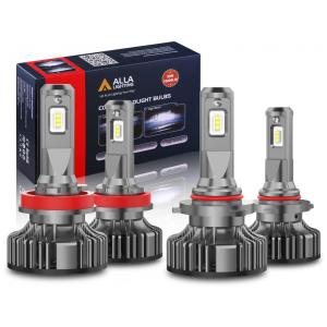 Kit Xenon Lâmpadas LED Branca 10000 Lumens 6000K, HB3, 2 Peças, ALLA LIGHTING Alla 9005H11 TS CR HL Headlight Hi Low, Preto