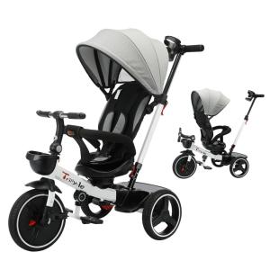 UBRAVOO T018D Triciclo Infantil para Passeio com Assento Ajustável 6 Estágios, Idade Recomendada 1 a 3 Anos, Verde
