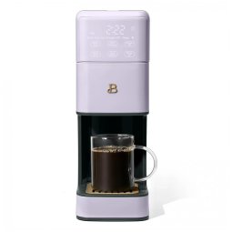 Cafeteira elétrica Beautiful Perfect Grind lavanda single serve moedor cônico integrado reservatório 1,9L 6 tamanhos de xícara 110V