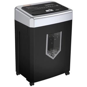 Fragmentadora de Papel e Cartões até 15 Folhas, Corte Transversal, 110V, Bonsaii, Preto
