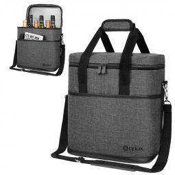 Bolsa Térmica Para Transporte de Vinhos OPUX até 6 Garrafas, Cinza