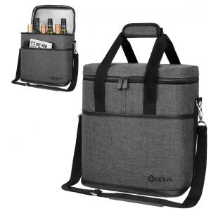 Bolsa Térmica Para Transporte de Vinhos OPUX até 6 Garrafas, Cinza