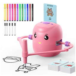 Robô Interativo de Desenho Educacional para Crianças - Brinquedo Montessori com 100 Cartões de Palavras, Interação por Voz,CYJBE