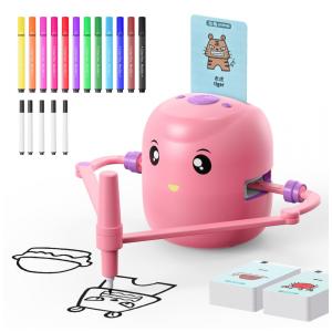 Robô Interativo de Desenho Educacional para Crianças - Brinquedo Montessori com 100 Cartões de Palavras, Interação por Voz,CYJBE