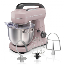 Batedeira Hamilton Beach Elétrica, 4 Litros, Ganchos para Massa, Acessório Batedor Plano, Protetor contra Respingos, 7 Velocidades