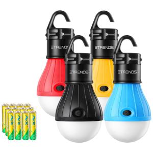 Lanterna LED E TRENDS 4 Unidades Pilhas AAA Incluidas Gancho Suspenso Caixa Robusta