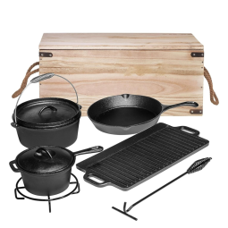 Bruntmor Panela de Ferro Fundido Tudo em 1 Pre Preparada 5L