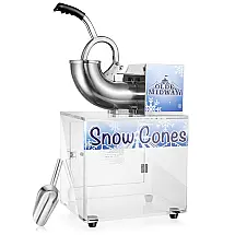 Máquina de Raspadinha Profissional até 19 kg por Hora com Colher de Aço Inoxidável, Olde Midway, 110V