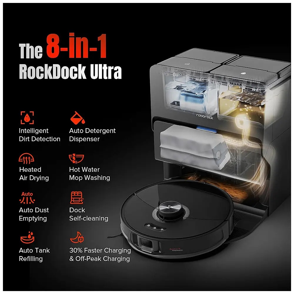 Aspirador Robô Roborock S8 MaxV Ultra com Esfregão Sonic - 10000 Pa de Sucção, Limpeza Profunda de Cantos, Secagem Automática com Ar Quente — foto 2