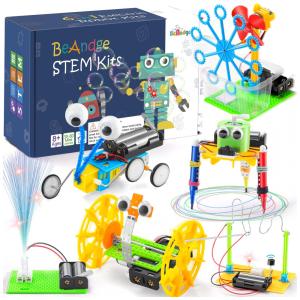 Kit de Robótica STEM com 6 Experimentos de Ciência Eletrônica para Crianças de 5 a 12 Anos, BeAndge