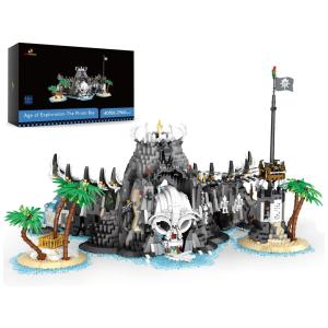 Kit de Construção Castelo Medieval com 2960 Peças, JMBricklayer, Cinza