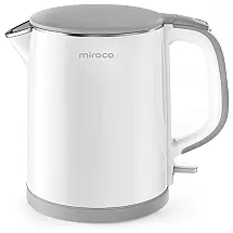 Miroco Chaleira Elétrica 1,5L Parede Dupla Em Aço Inoxidável de 1500W Sem Fio Cor Branca