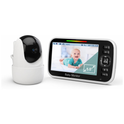 Babá Eletrônica com Câmera, Áudio, Sensor de Temperatura, Conversa Bidirecional, BUASLK, Branca