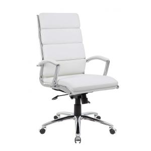 Cadeira de Escritório Ergonômica Giratória com Suporte Lombar e Altura Ajustáveis, Branca, BOSS OFFICE PRODUCTS B9471 WT, Branco