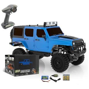 RC Crawler Carrinho de Controle Remoto 4x4 Off Road,c, Luzes de LED, Recarregável, Azul