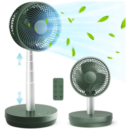 Ventilador Oscilante 2 em 1 Dobrável e Portátil com 10 Velocidades e Controle Remoto, 110V, Antarctic Star, Verde