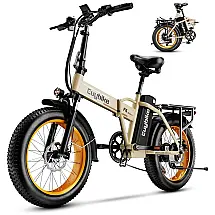 Bicicleta Elétrica Dobrável Bluebiko F6B 750W (Pico 1000W), Bateria 48V 20Ah, Freios a Disco, 7 Velocidades, Autonomia 128 km, Khaki