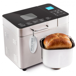 Máquina de Pão Programmable Elite Gourmet EBM8224MM Prata, 19 Funções, Panela Cerâmica Ceralast™, 3 Tamanhos, Voltagem 110V