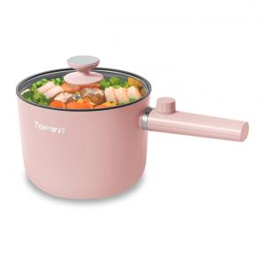 TopWit Hot Pot Elétrico 1,5L Rosa com Controle Duplo de Potência e Revestimento Antiaderente