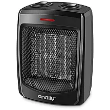 Aquecedor Elétrico de Cerâmica com Termostato, 110V 1500W, ANDILY A 750 1500, Preto