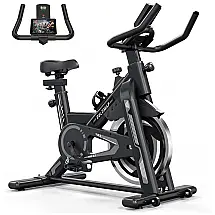 Bicicleta Ergométrica com Monitor Digital e Assento Ajustável, EULUMAP 6108, Cinza