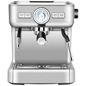 Cafeteira Elétrica Expresso Semiautomática 20 Bar, 2L, 1400W, COSTWAY 24583US CYPE, Prateado