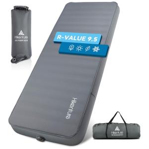 Hikenture Colchão Inflável para Camping Portátil Ultraleve e Bolsa de Transporte, Cinza