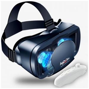 Óculos VR Realidade Virtual com Controle, AGQRDKRC, Preto