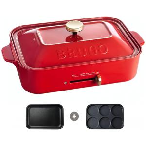 Churrasqueira Elétrica Multifuncional com Controle de Temperatura, 110V 1200W, Bruno, Vermelho