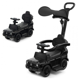 Carrinho de Passeio Infantil 3 em 1 com Alça, Buzina e Compartimento de Baixo do Assento para Crianças de 1 a 3 Anos, Costzon Mercedes Benz