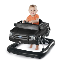 Ford F-150 4 em 1 AGate Black Baby Activity Center Push Walker com o volante interativo removível. 6 meses e uma ágata