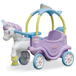 Carruagem Unicórnio Infantil para Passeio com Alça de Empurrar, LITTLE TIKES 645860, Violeta