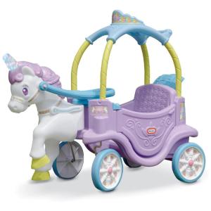 Carruagem Unicórnio Infantil para Passeio com Alça de Empurrar, LITTLE TIKES 645860, Violeta