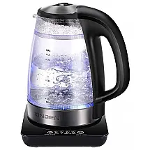 Chaleira Elétrica 1.7L com Desligamento Automático e Proteção de Fervura, 110V 1500W, LUMAMU, Preto