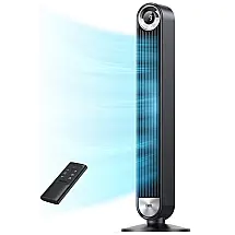 Ventilador de Torre, s, Lâmina, com Controle Remoto, 6 Velocidades, 110V 30W, DREO DR HTF002, Preto
