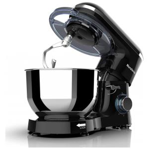 Batedeira Com Tigela Aço Inoxidável 6L 6 Velocidades 660W, 110v, NURXIOVO SM 1518, Preto