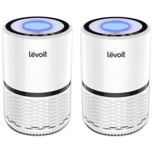 Purificador de Ar, Fltro HEPA, Luz Noturna, Até 12m, 110v, LEVOIT 2PACK LV H132, Branco
