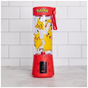 Liquidificador Portátil 400 mL Recarregável USB Tema Pokémon Pikachu, 110V 150W, Uncanny Brands, Vermelho