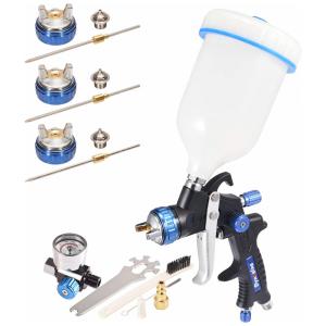 Pistola de Pintura Pulverizadora 600mL em Aço Inoxidável, DYNASTUS, Preto