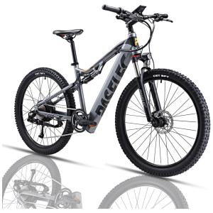 PASELEC Bicicleta Elétrica Motorizada 7 Velocidades e 2 Modos, 500W, Preta