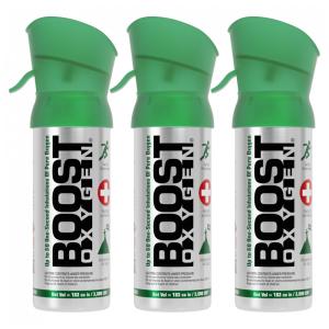 Boost Oxygen Canister Pocket Tamanho Natural 3L | Suporte Respiratório para Recuperação, Desempenho, Altitude e Saúde (3 Unidades)